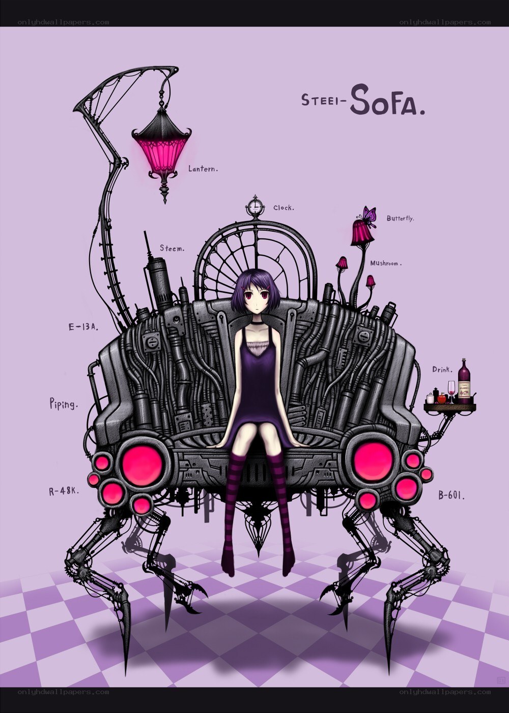 Steampunk Sofa with Girl