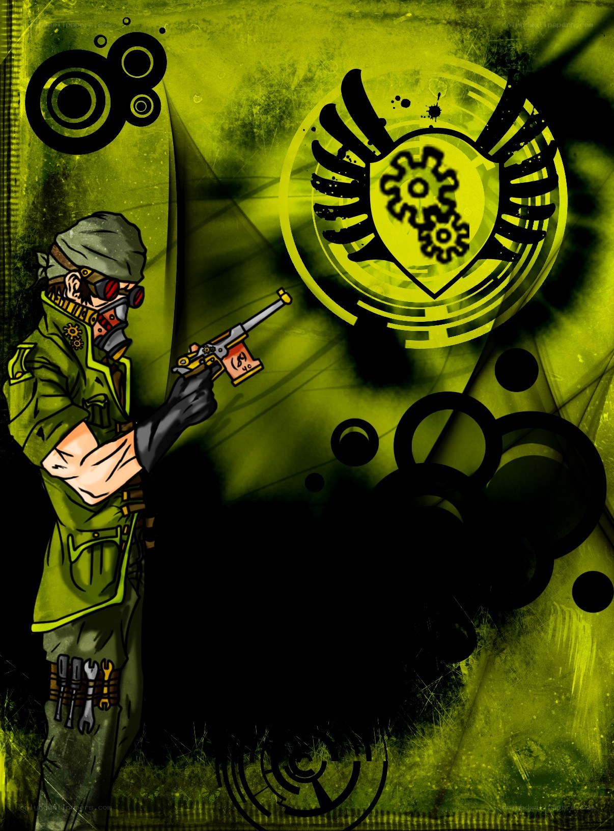 steampunk soldier with gun