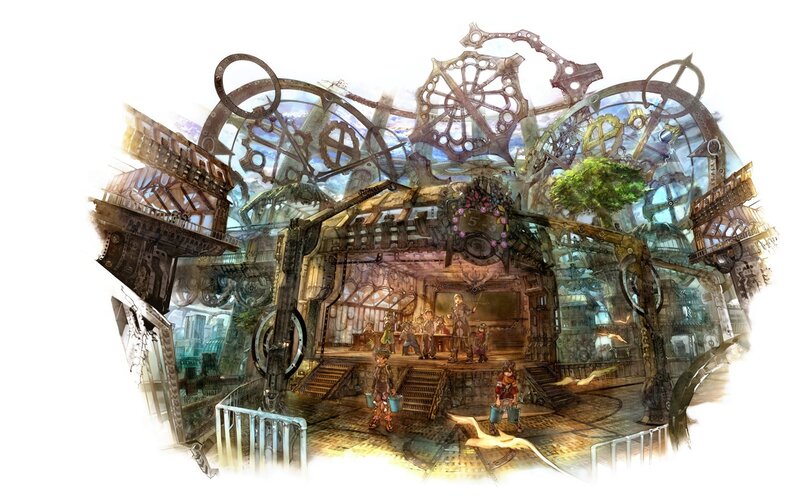 steampunk theater interior