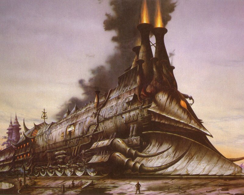 steampunk train ship