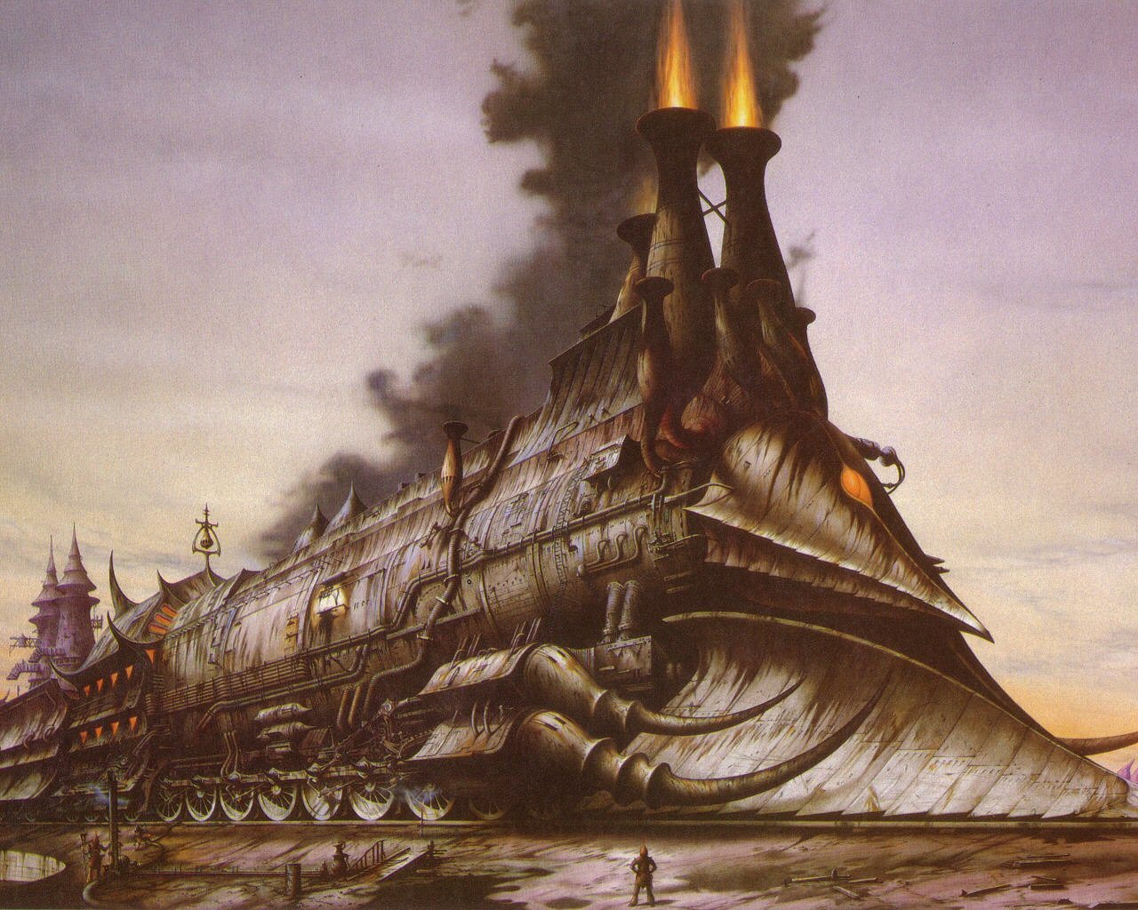 steampunk train ship