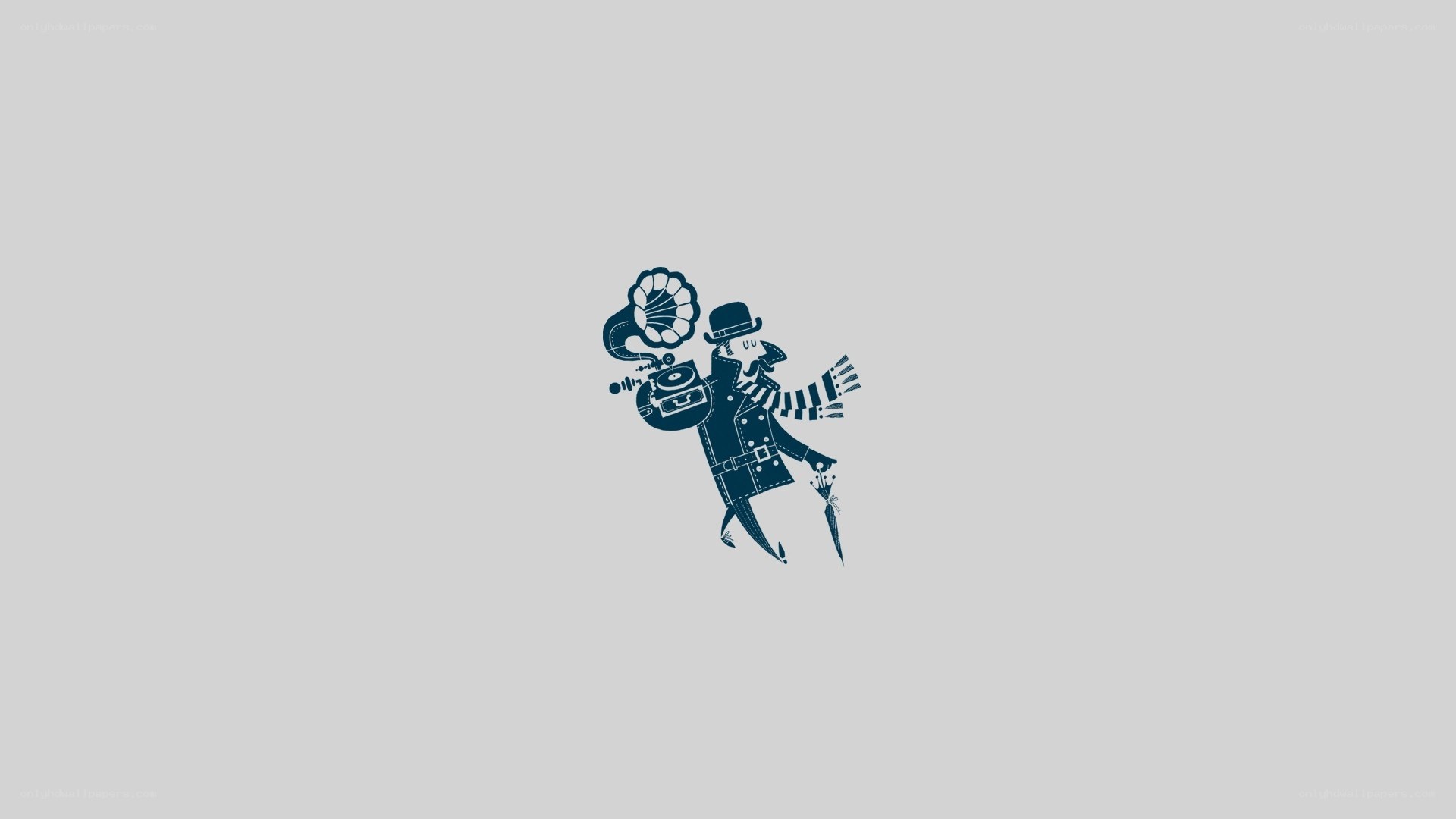 steampunk traveler with gramophone