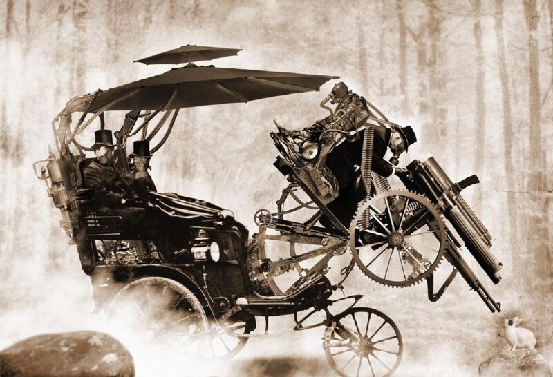 Steampunk Vehicle with Guns