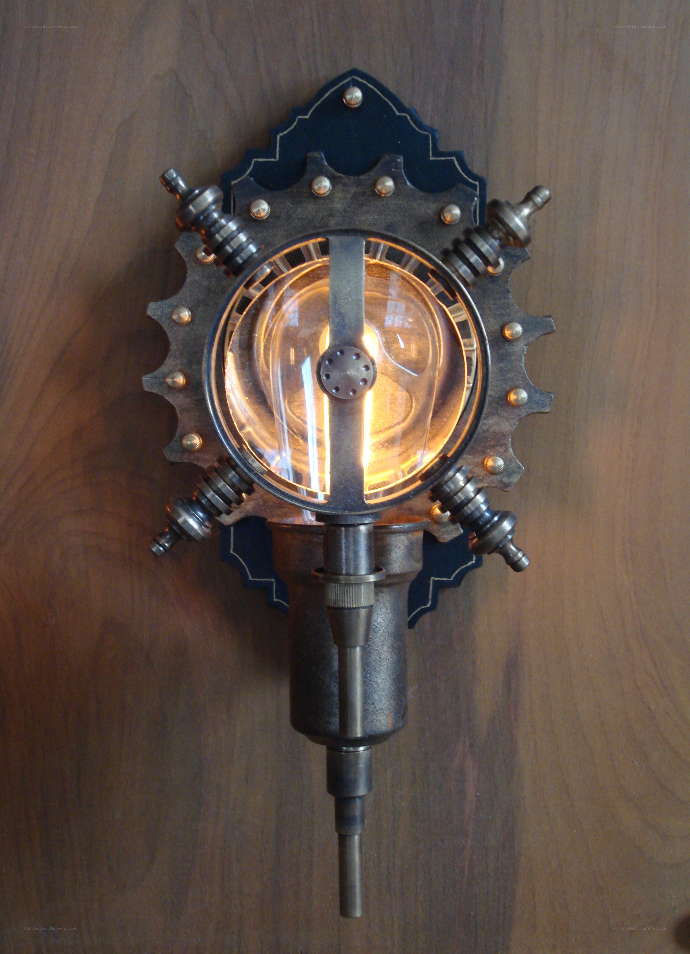 steampunk wall sconce