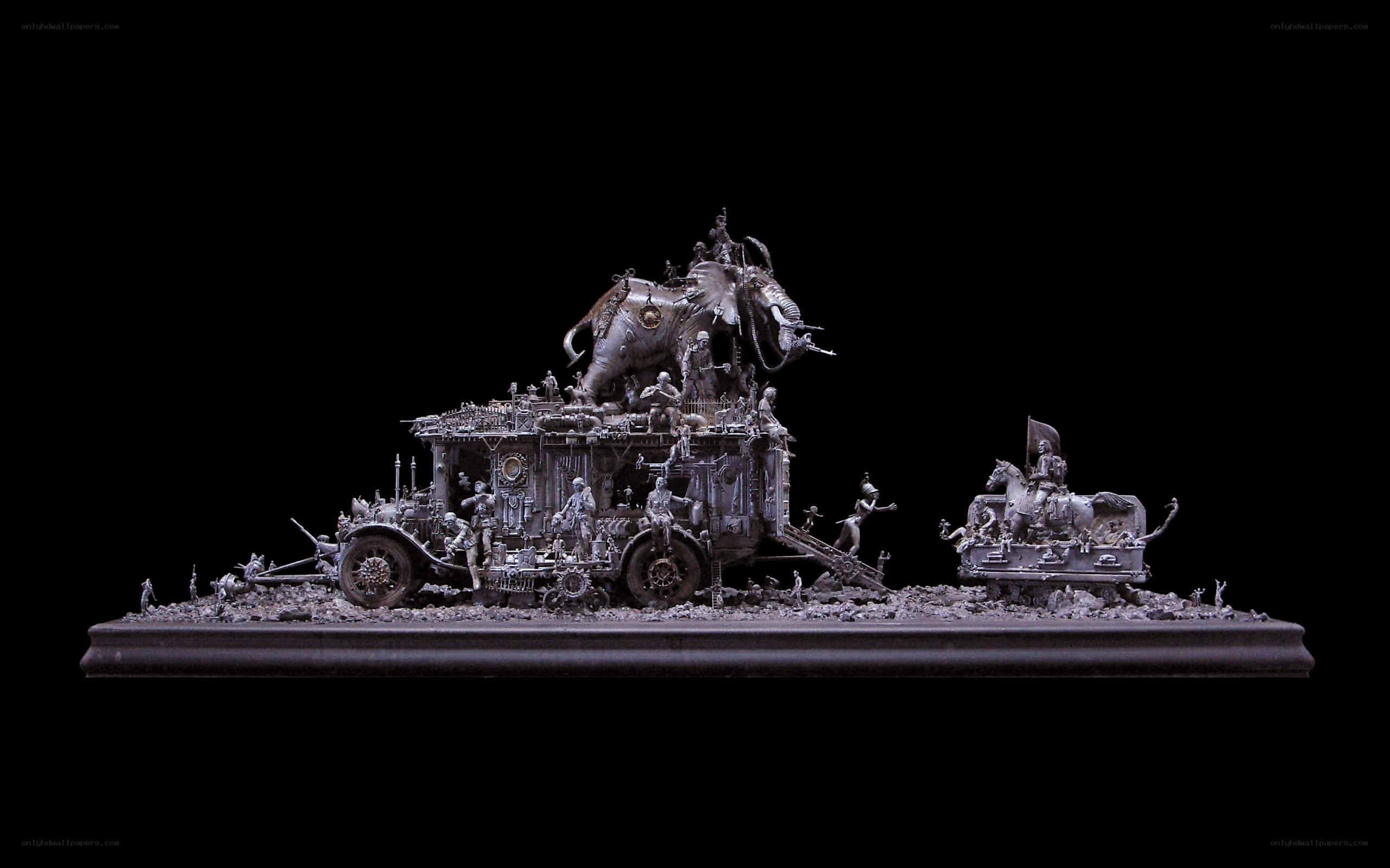 Steampunk war machine diorama