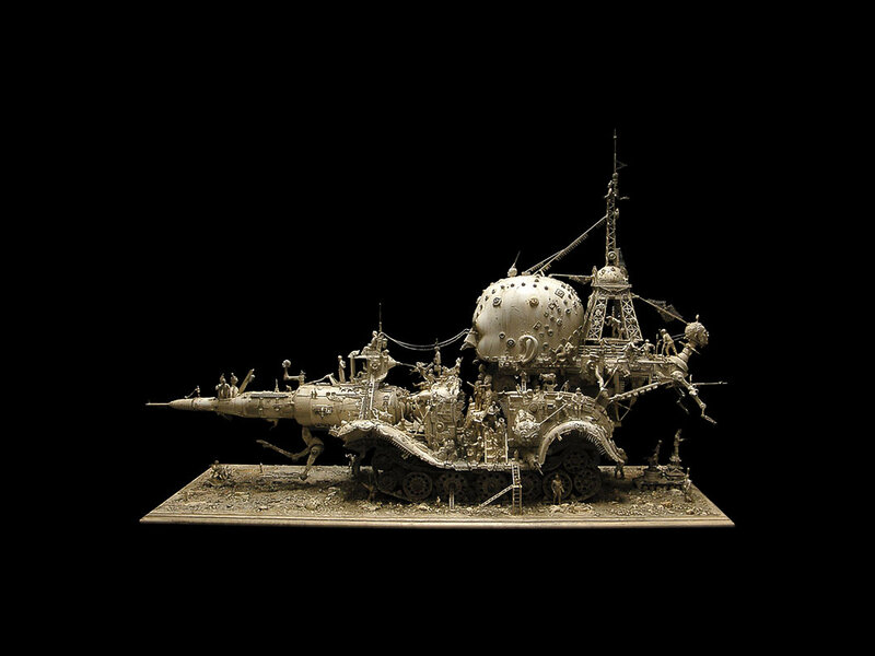 Steampunk war machine model