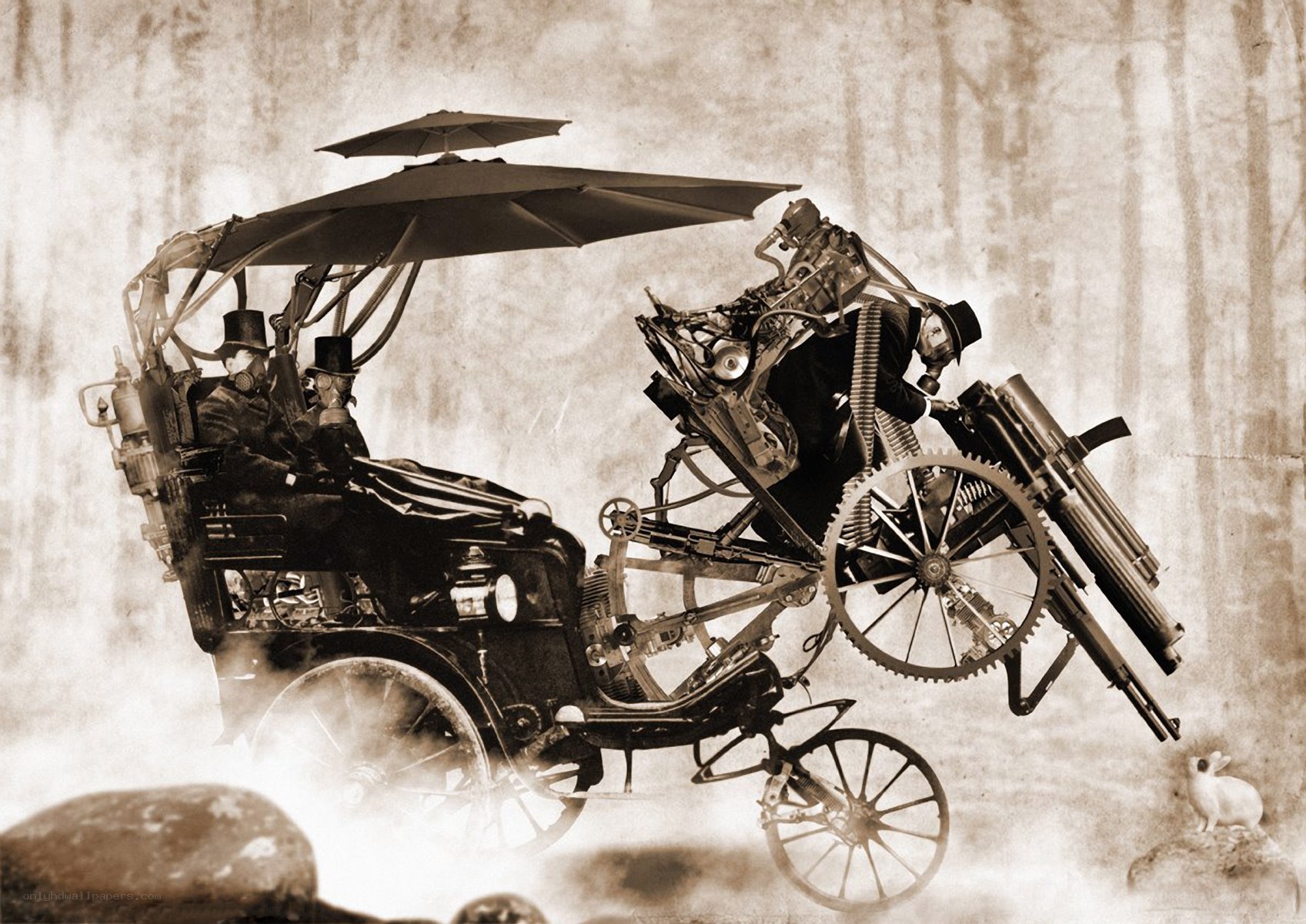 steampunk war vehicle
