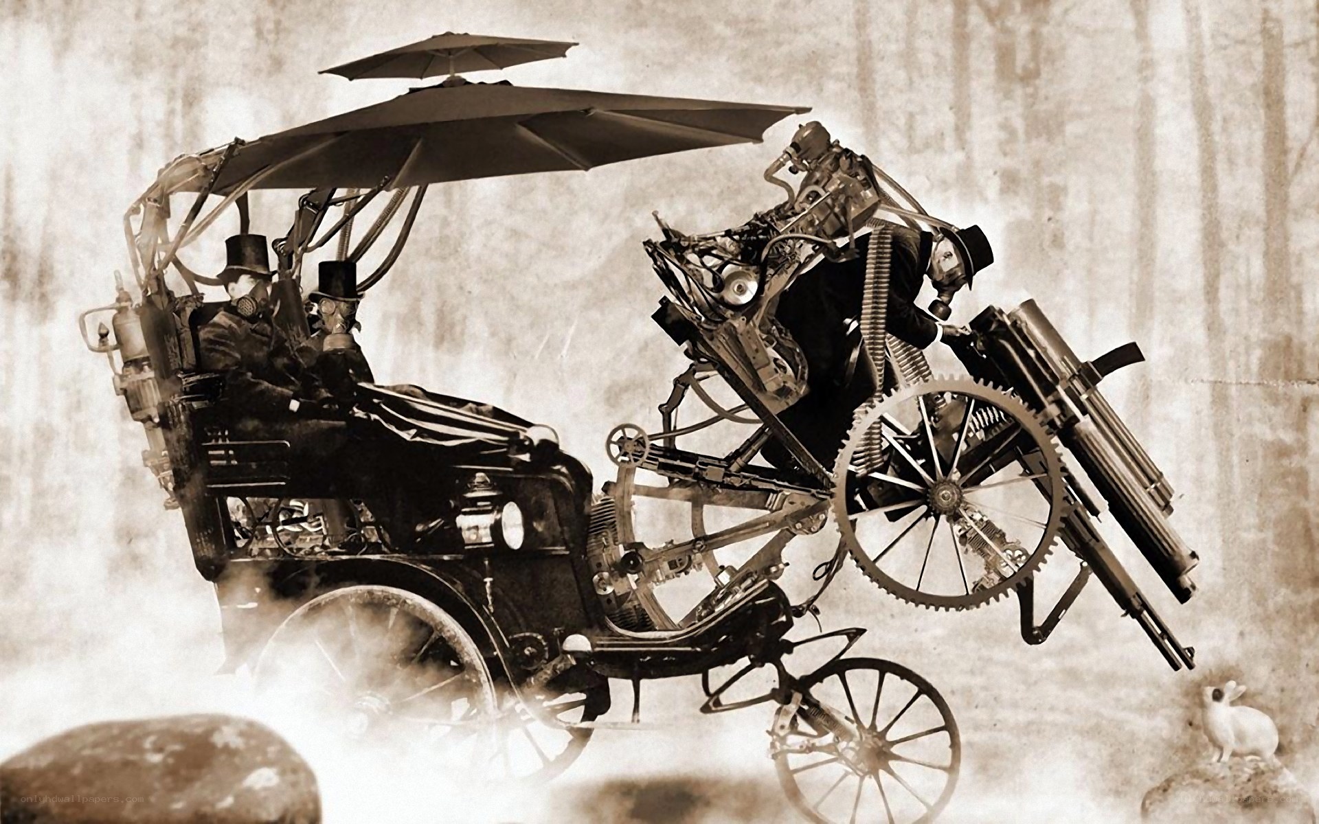 steampunk war vehicle