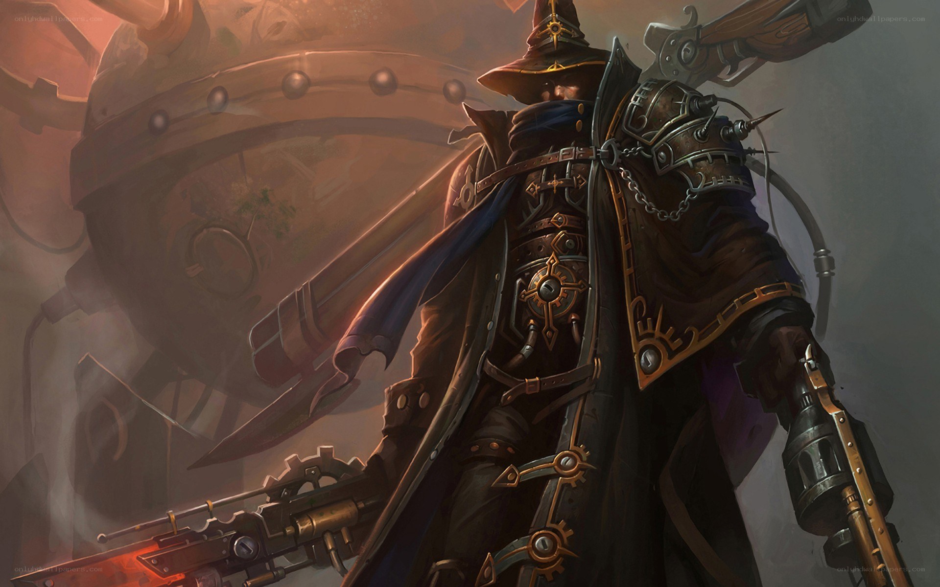steampunk warrior with dual guns