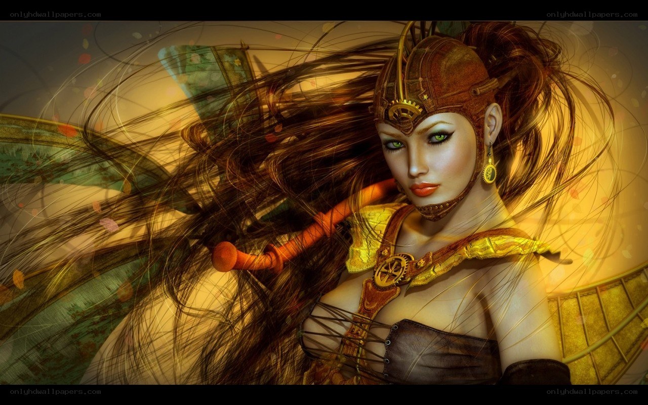 steampunk warrior woman