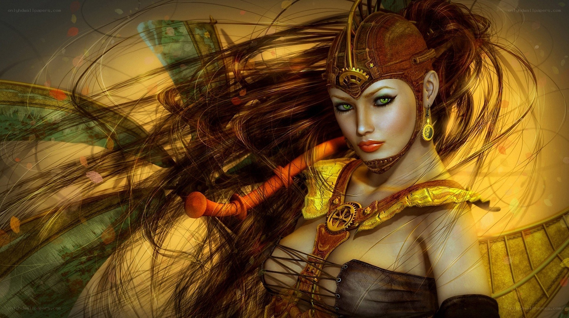 steampunk warrior woman