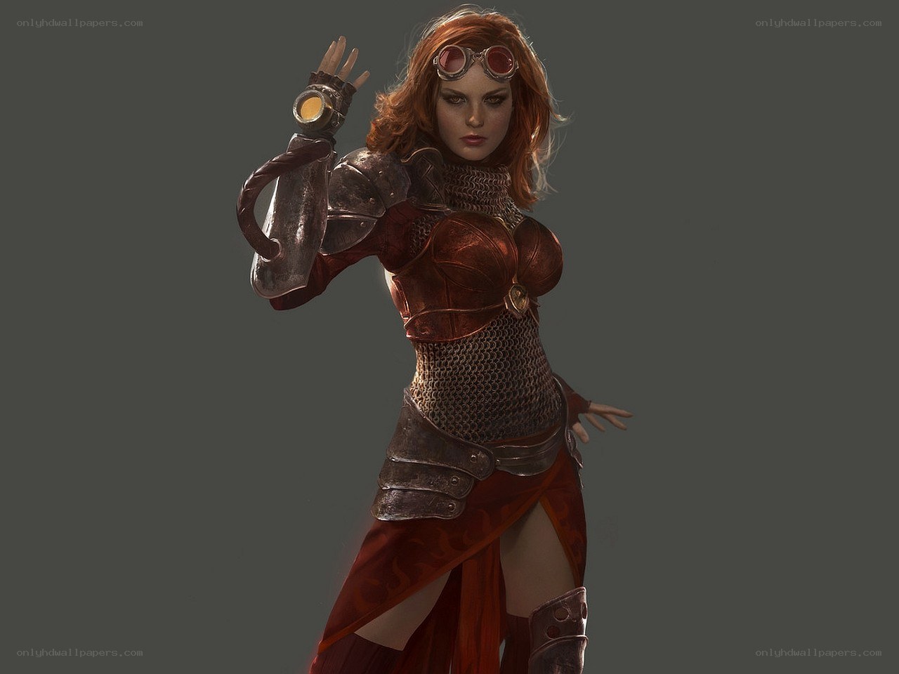 steampunk warrior woman