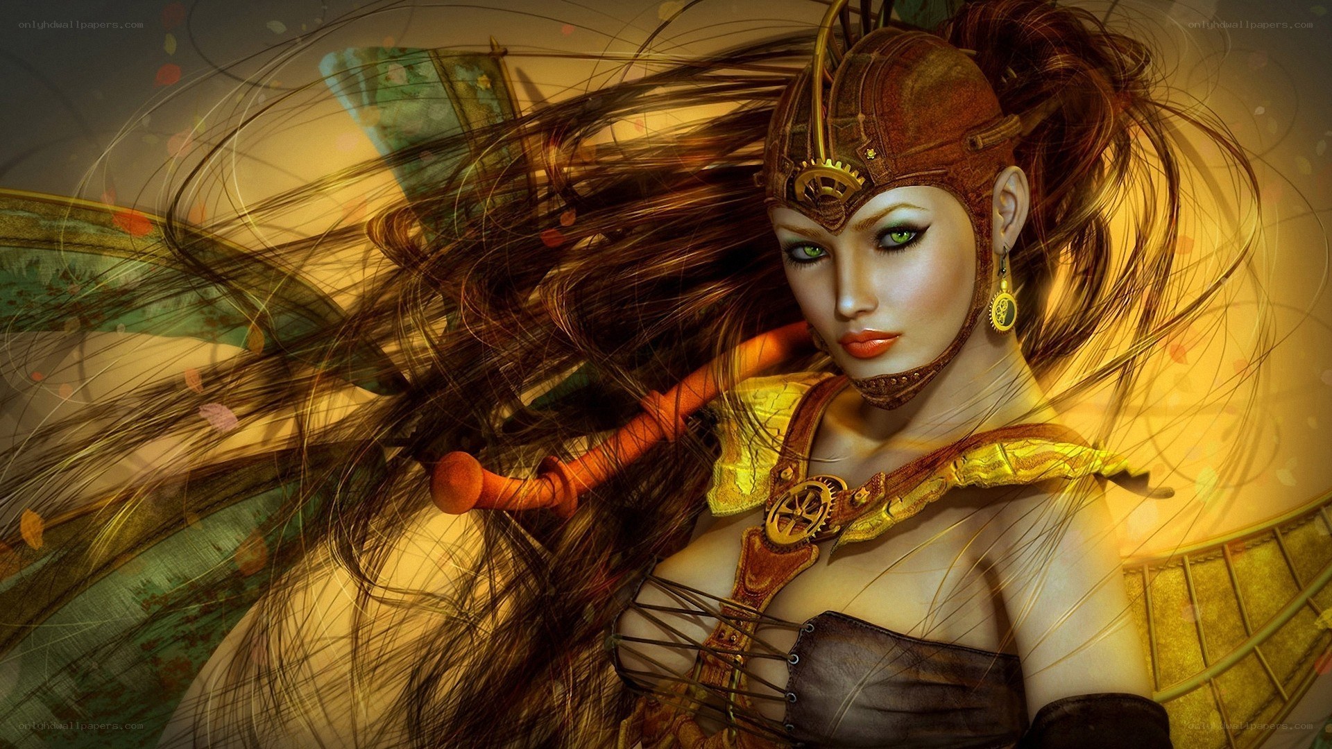 steampunk warrior woman