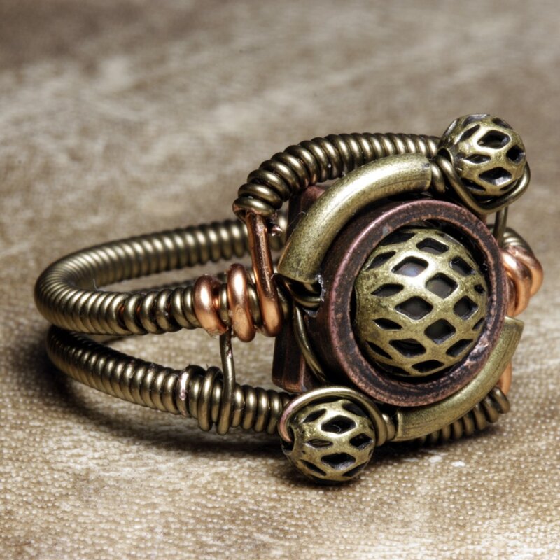 steampunk wire-wrapped ring