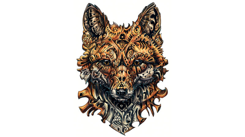 Steampunk Wolf Head