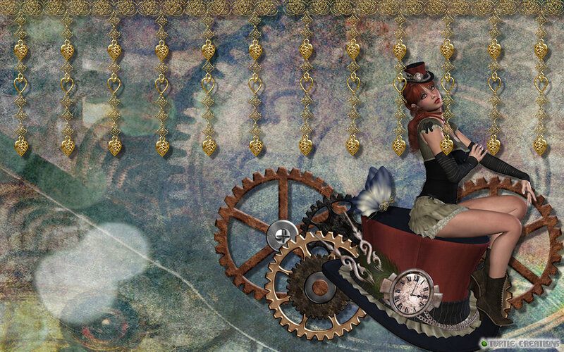 Steampunk Woman on Gears