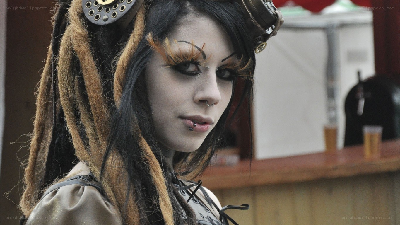 steampunk woman with dreadlocks