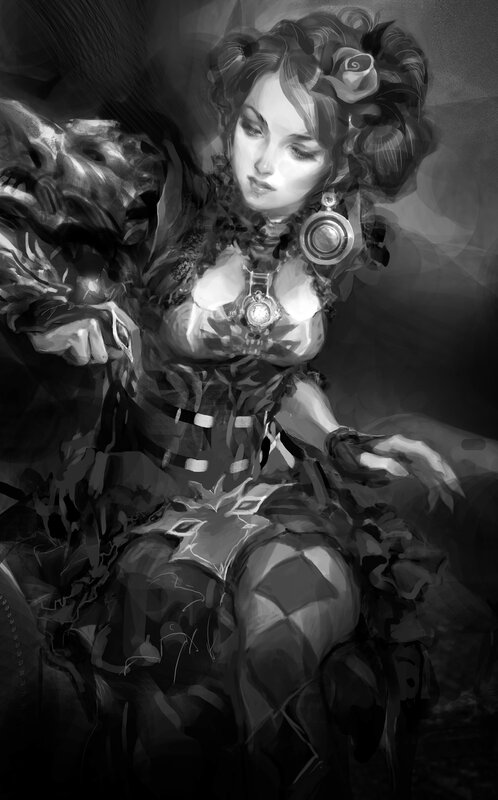 steampunk woman with mechanical arm
