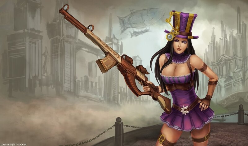 steampunk woman with rifle