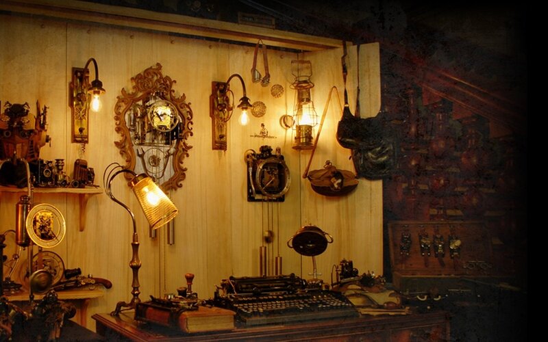Steampunk Workshop Interior — Brown