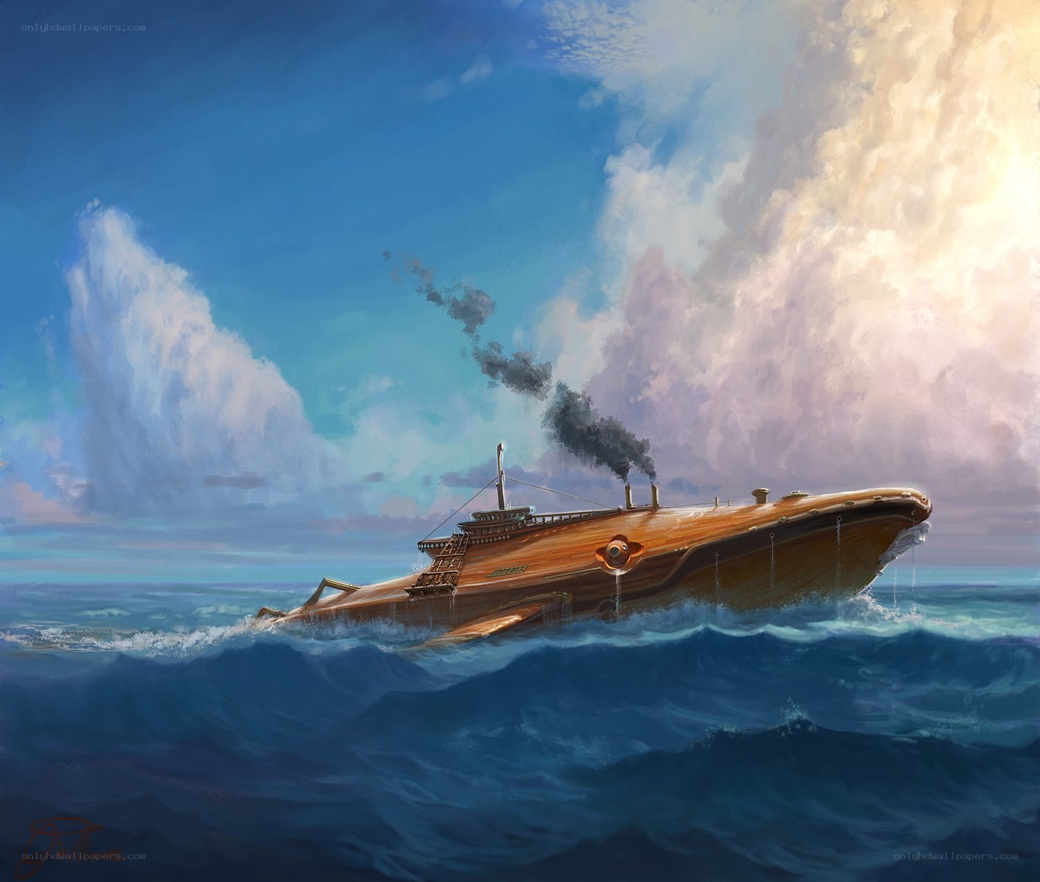 Steamship at sea