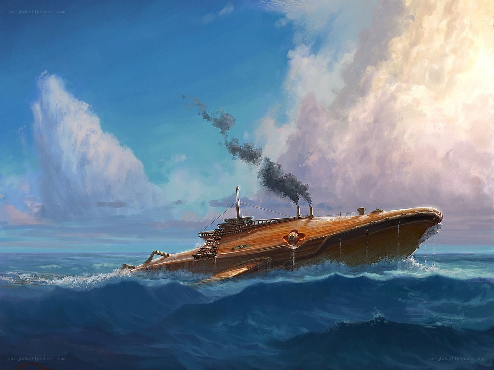 Steamship at sea