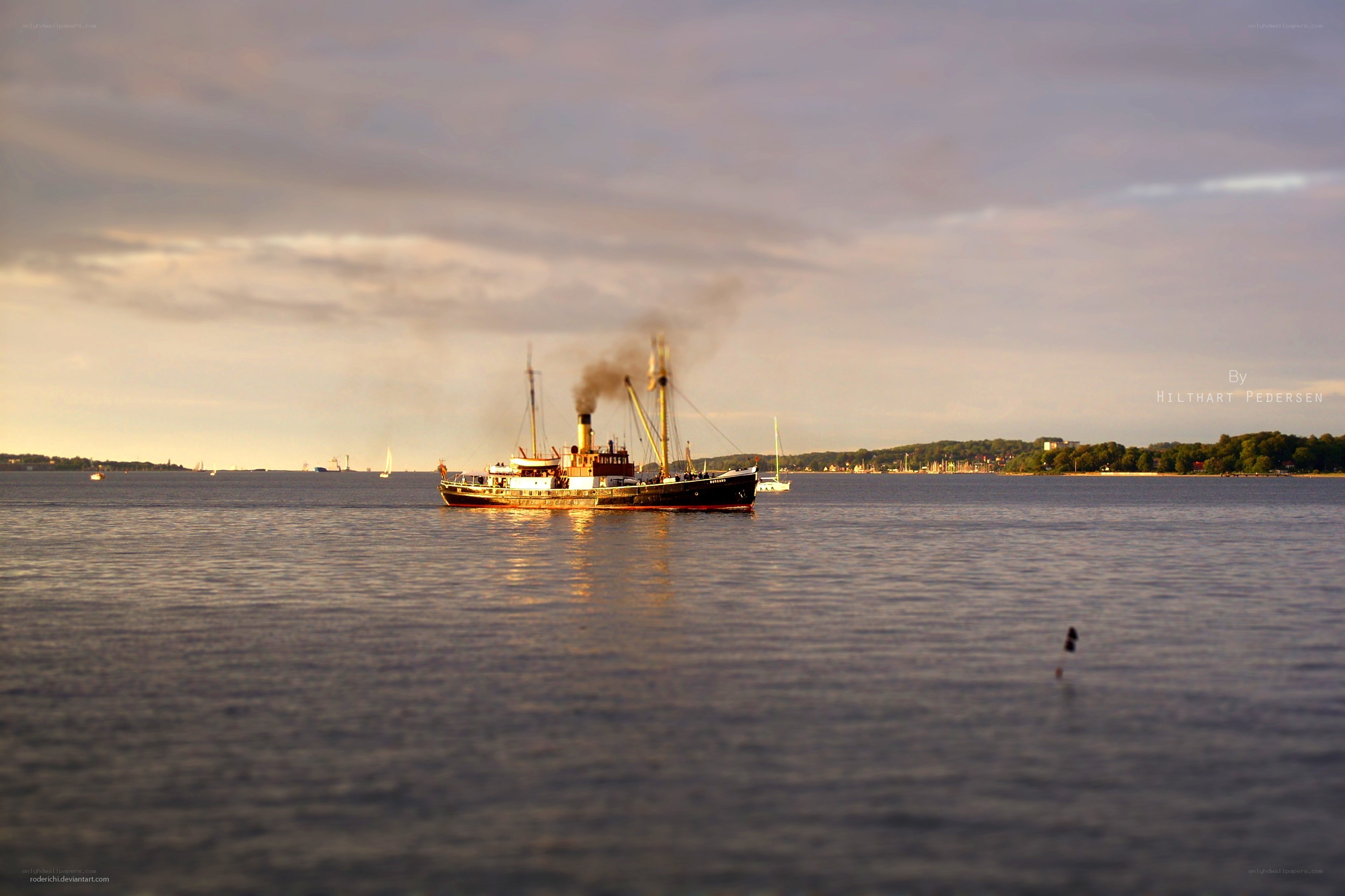 Steamship on the water