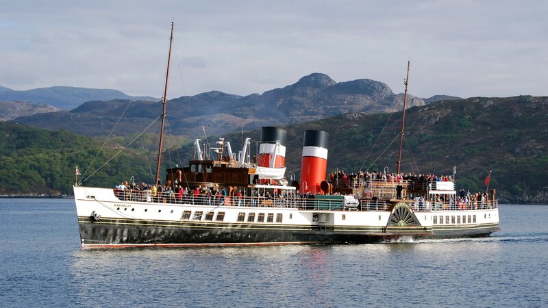 Steamship on Water — White