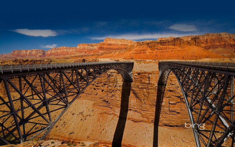 Steel Arch Bridge — Blue, Dramatic, Afternoon