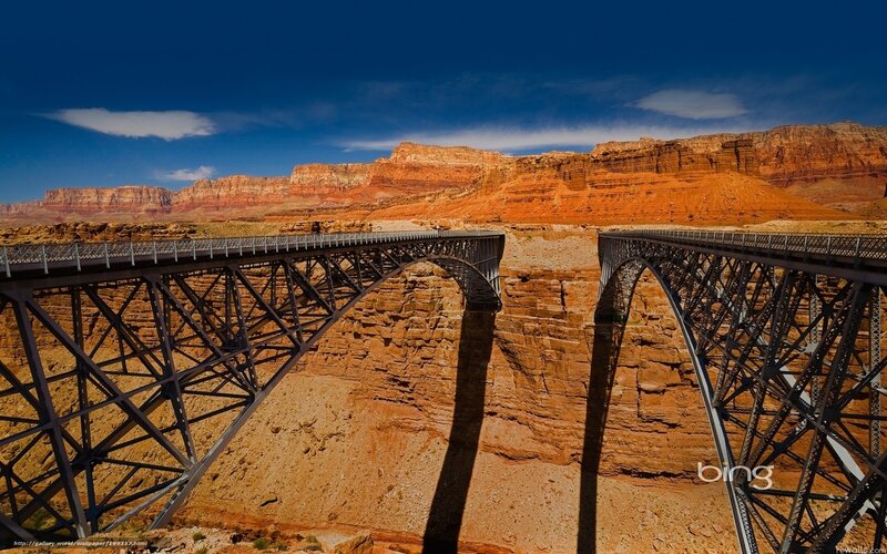 Steel Arch Bridge — Blue, Dramatic