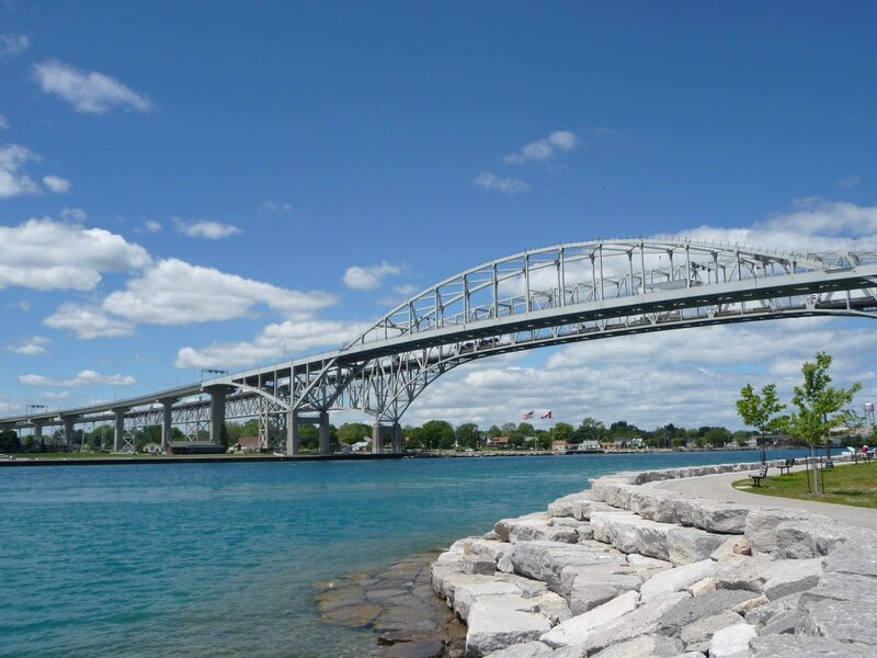 Steel Arch Bridge — Blue, Serene