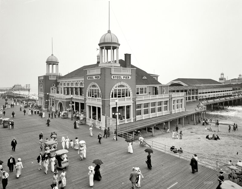 Steel Pier Boardwalk Scene
