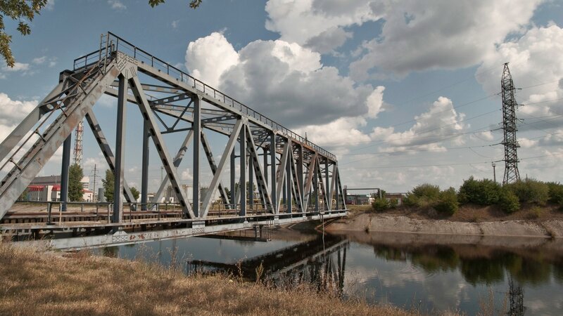 Steel Truss Bridge — Blue, Calm