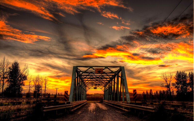 Steel Truss Bridge — Orange