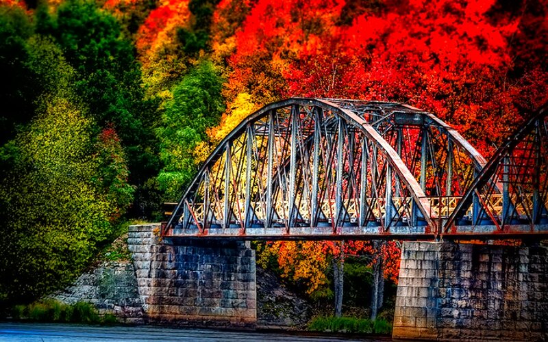 Steel Truss Bridge — Red