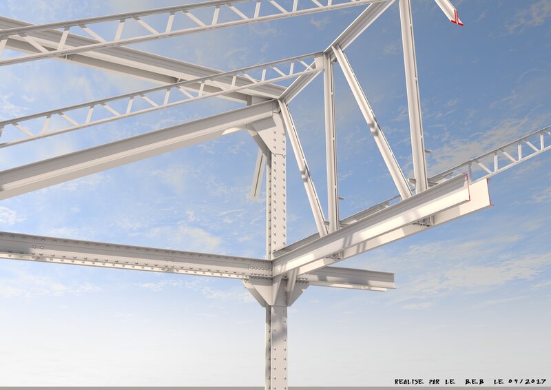 Steel Truss Structure — White