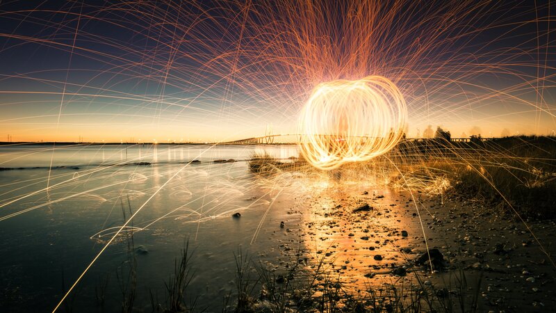 Steel Wool Spinning Light