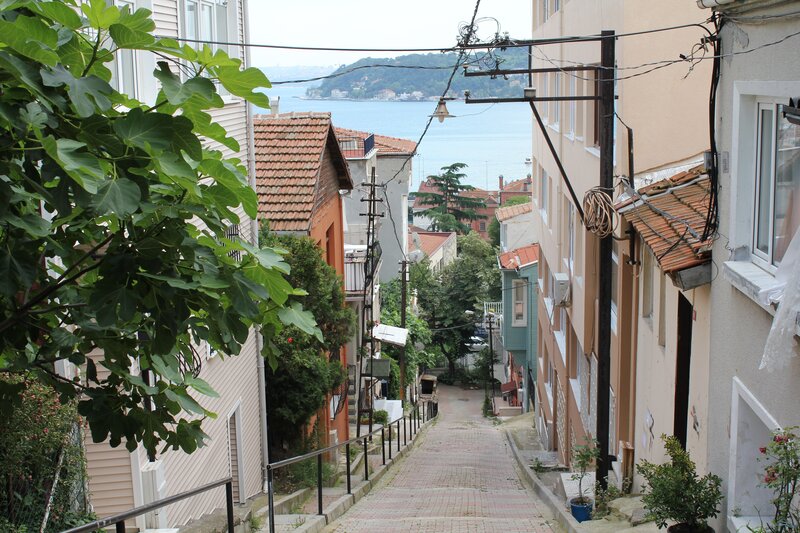 Steep street overlooking the sea