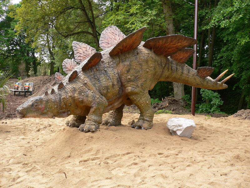 Stegosaurus statue in park