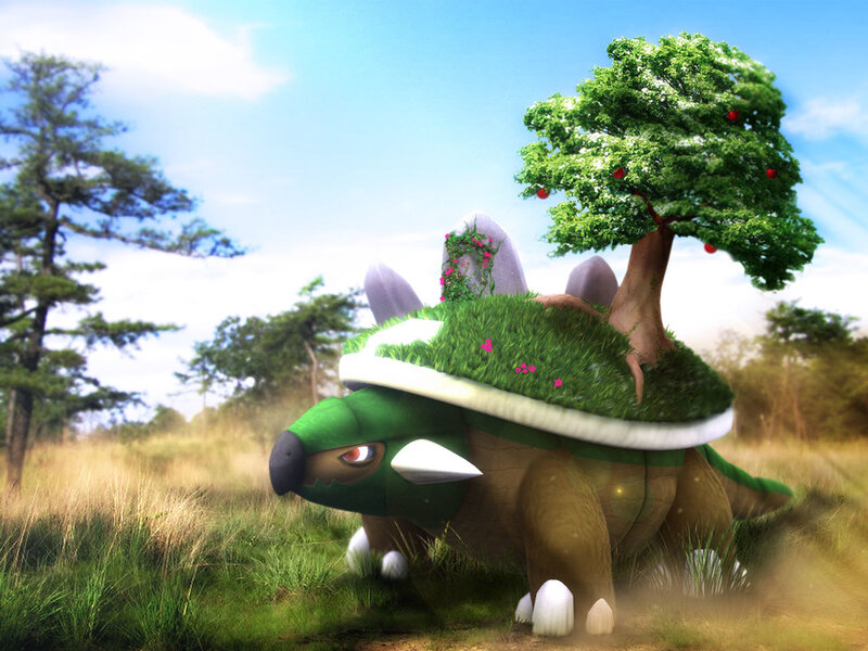 Stegosaurus with tree on back