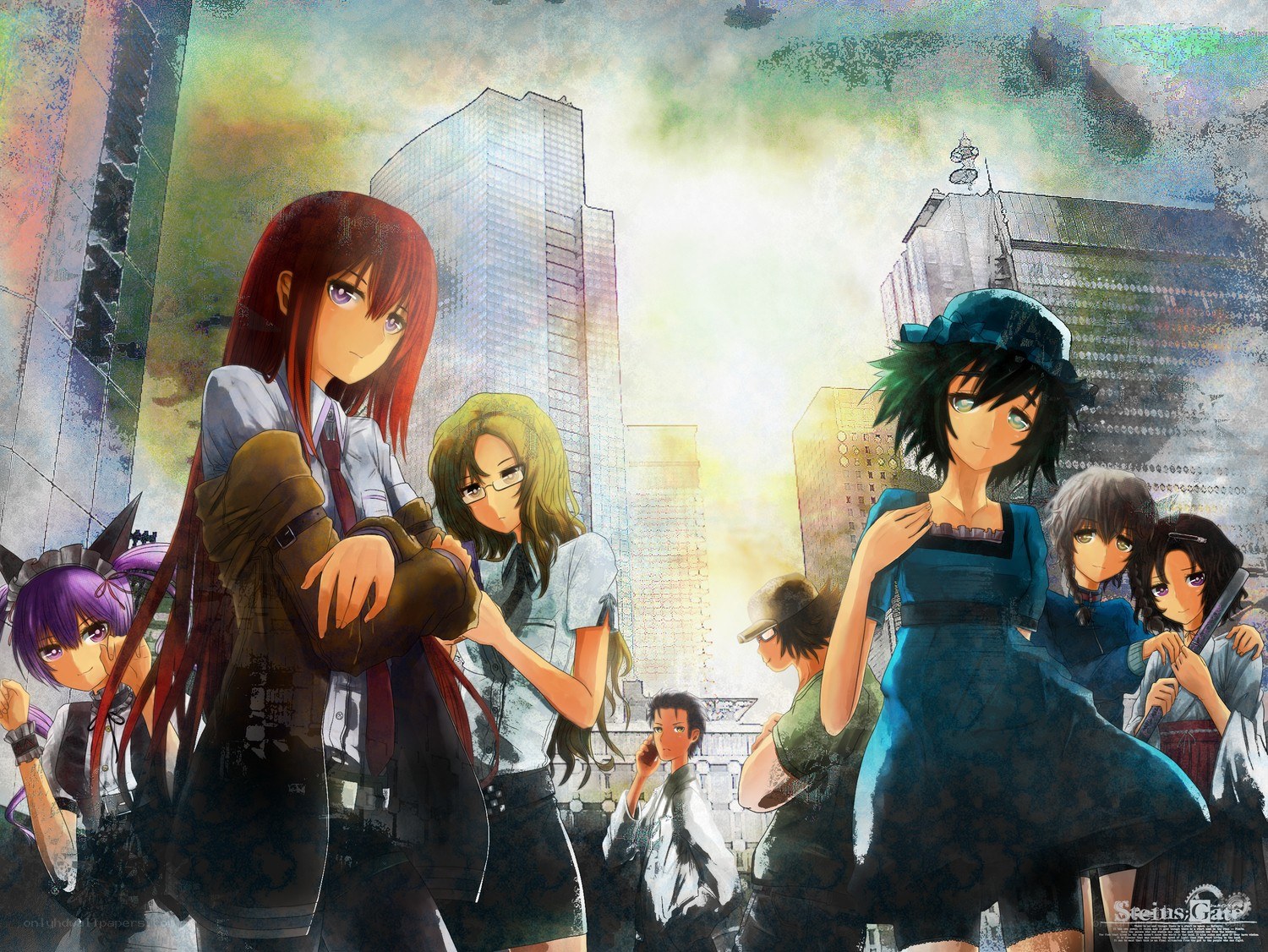 Steins;Gate characters in city