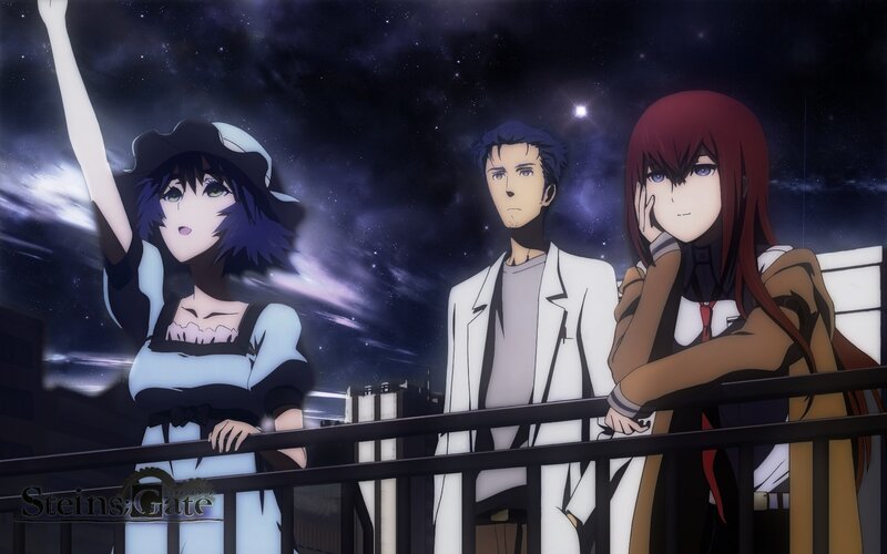 Steins;Gate characters on balcony