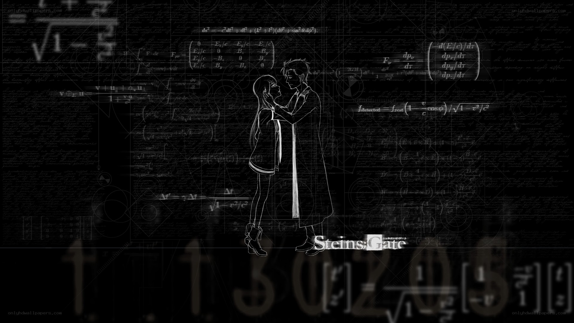 Steins;Gate characters with equations