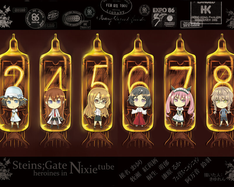 Steins;Gate heroines in Nixie tubes