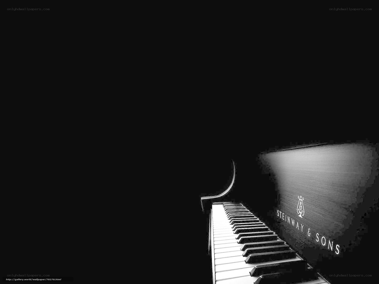 Steinway piano in darkness