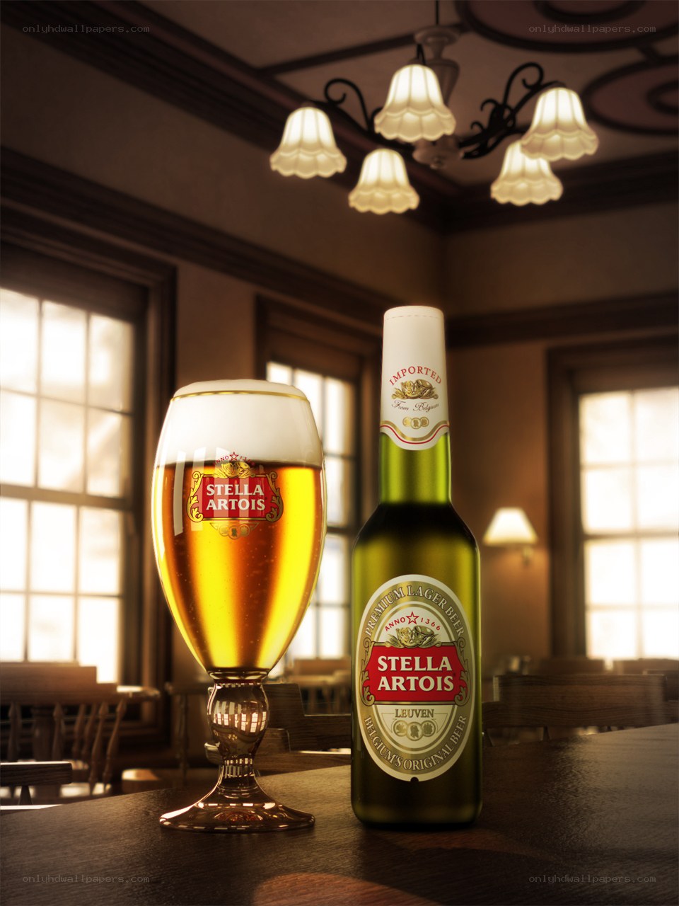 Stella Artois in a pub