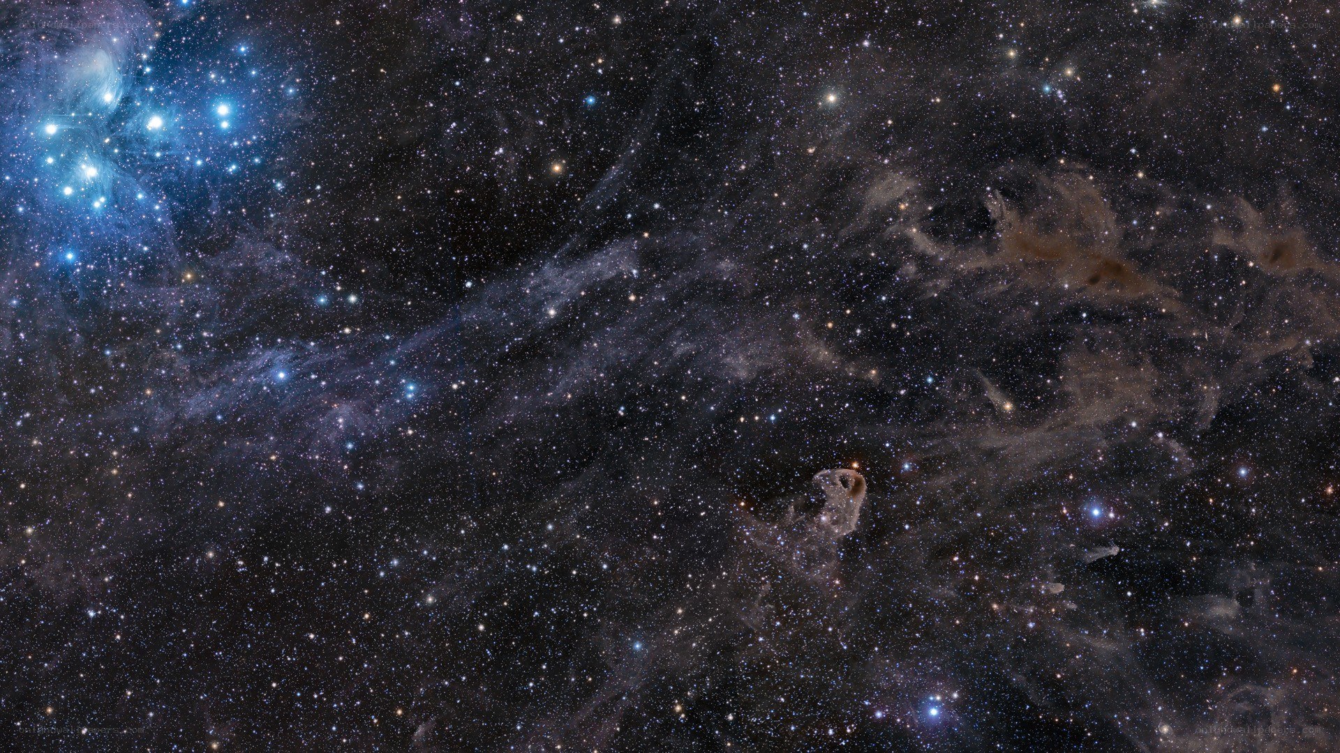 stellar nebula and star field