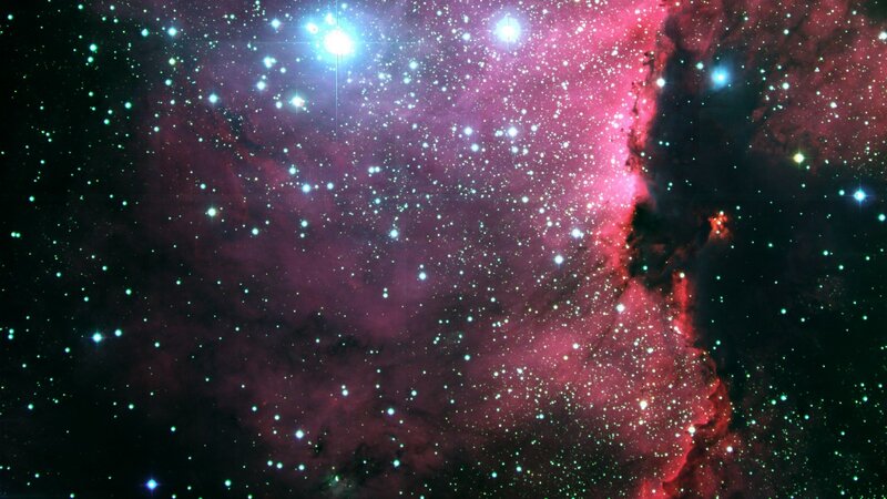 Stellar Nebula and Stars — Red
