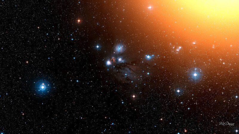 Stellar Nebula in Space — Black