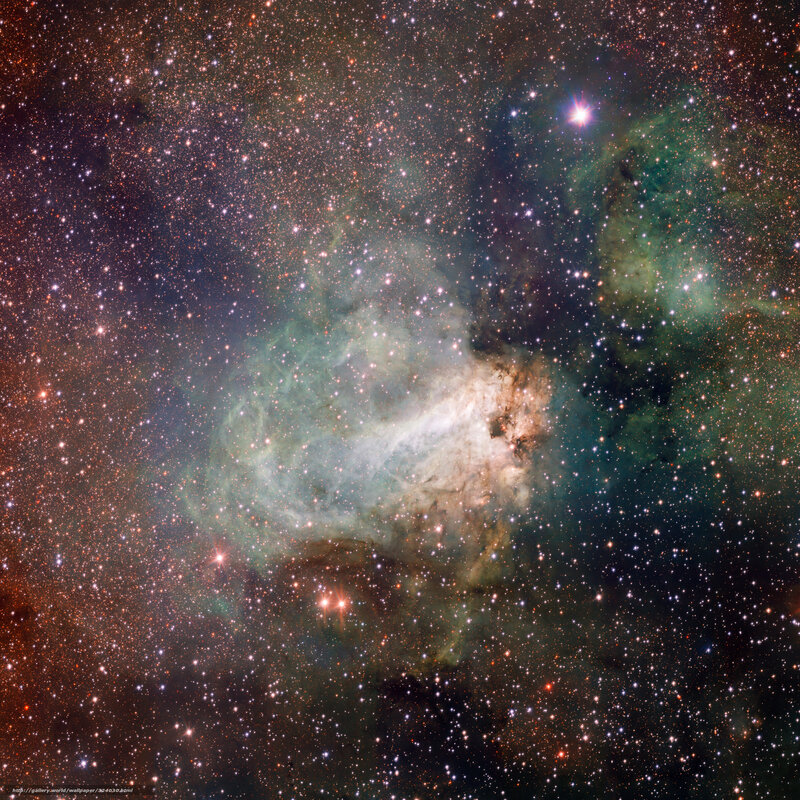 Stellar Nebula in Space — Green, Cosmic